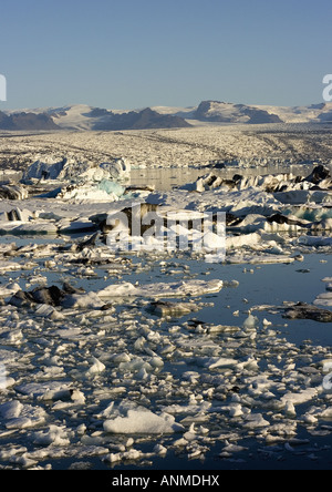 Jökulsárlón Gletscher Lagune Breidamerkurjokull Gletscher Vatnajökull Island Stockfoto