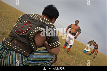 Nadam Festival mongolischen Olympischen Spiele inneren mongolischen autonomen Region im Nordosten Chinas Stockfoto