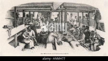 Emigranten zu Abend essen Stockfoto
