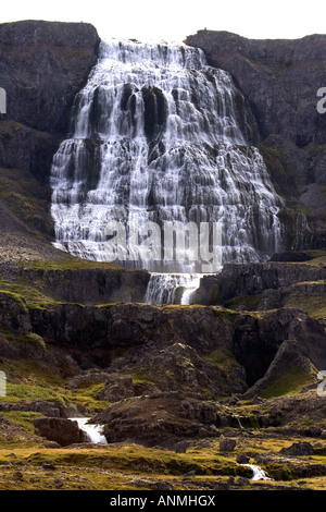 Dynjandi Wasserfall Westfjorde Islands Stockfoto