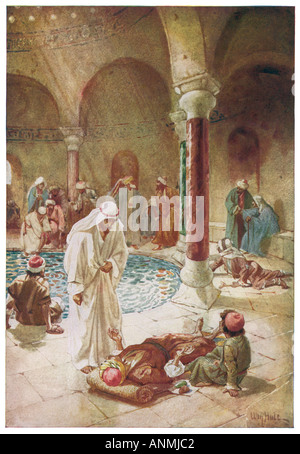 Jesus heilt einen verkrüppelten Mann am Teich von Bethesda, Jerusalem