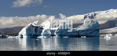 Jökulsárlón Gletscher Lagune Breidamerkurjokull Gletscher Vatnajökull Island Stockfoto