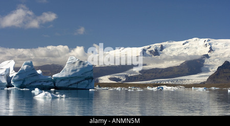 Jökulsárlón Gletscher Lagune Breidamerkurjokull Gletscher Vatnajökull Island Stockfoto