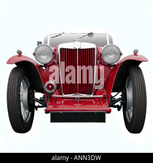 Ein Vintage roten Sportwagen isoliert auf weiss Stockfoto