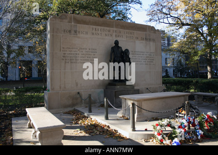 Grab auf der unbekannte Soldat Washington Square Philadelphia November 2007 Stockfoto