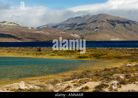 Halbinsel zwischen den Seen Posadas und Pueyrredon, Lago Posadas, Provinz Santa Cruz, Argentinien, Südamerika Stockfoto