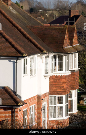 UK-Doppelhaushälfte Haus Doppelhäusern Stockfoto