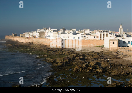 Atlantikküste, Marokko ESSAOUIRA: Blick auf die Stadt von Skala du Port Stockfoto