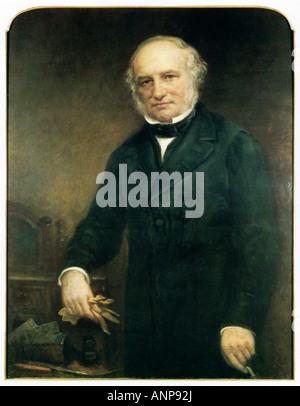 Sir Rowland Hill der viktorianischen Reformator der britischen Post und der Mann, der vor eingeführt bezahlt Briefmarken Stockfoto