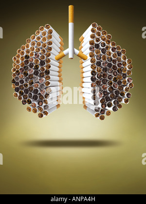 Lung von Zigaretten hergestellt Stockfoto