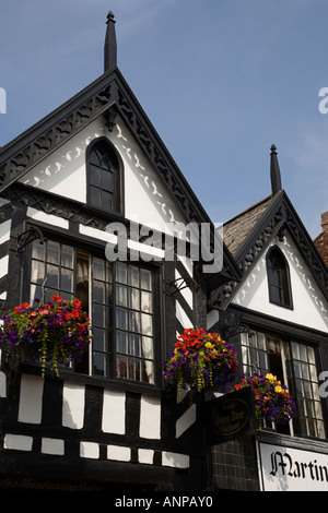 Holz Rahmen Gebäuden in Oswestry Shropshire, England Stockfoto