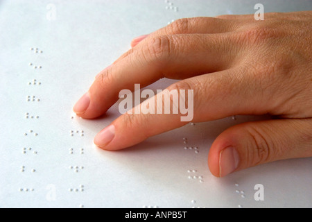 Hand lesen braille Stockfoto