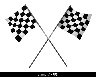 Zielflagge Rennen Ende Ende Stockfoto