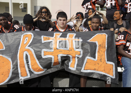 Miami Florida, Overtown, Booker T. Washington High School, Campus, öffentliche Bildung, Campus, Staatssieger, Feier, Schwarze Schwarze Afrikanische Afrikanische Stockfoto