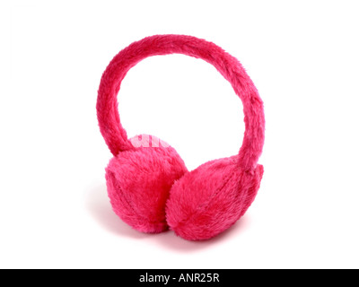Rosa pelzigen Ohrenwärmer Stockfoto