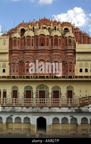 Rückseite des Palastes der Winde in Jaipur, Indien Stockfoto