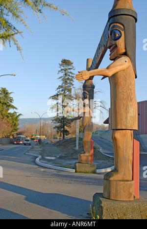 Quw'utsun kulturelle Zentrum Eingang an der Duncan Goldstream Provincial Park Cowichan Vancouver Island-Vancouver BC Kanada Stockfoto