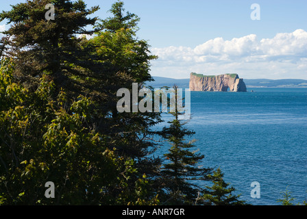 Perce Rock aus Ile de Bonaventure, Provinz Quebec, Kanada. Stockfoto