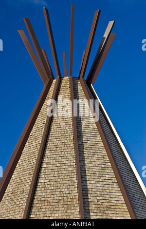 Ein Tipi geformte Gebäude in das Reservat Wendake Huron am Stadtrand von Québec (Stadt) Stockfoto