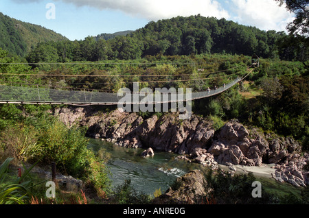 Buller Gorge Drehbrücke, Südinsel, Neuseeland Stockfoto