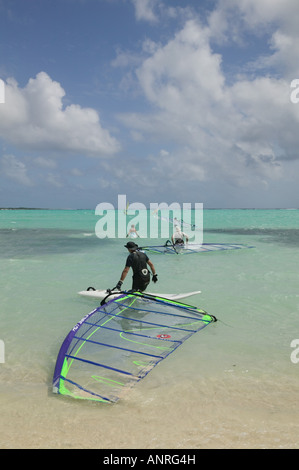 ABC-Inseln BONAIRE, Sorobon Beach: Windsurfen auf Lac Bay & Sorobon Beach Nr. Stockfoto