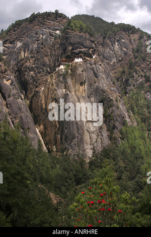 Bhutan Taktsang Tiger Nest Kloster Fernblick Stockfoto