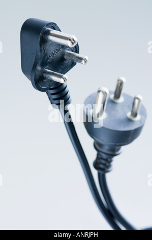 Nahaufnahme von zwei Steckdosen Stockfoto
