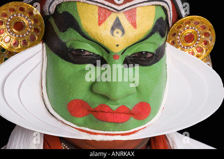 Porträt des Kathakali Tanz performer Stockfoto