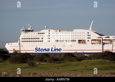 Stena Line Fähre Stena Britannica, Harwich, verlassen, aus Landguard Sicht, Felixstowe Stockfoto