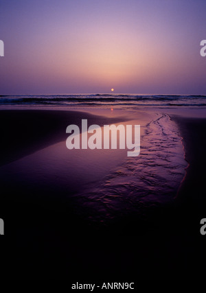 Sonnenuntergang am Strand von Mirleft Marokko Afrika Stockfoto