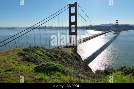 Golden Gate Bridge von Battery Spencer, San Francisco CA Stockfoto