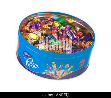 Cadbury Roses Pralinen in der Dose Stockfoto