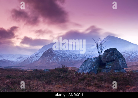 Abenddämmerung am Schwarzen Berg, Rannoch Moor, Schottland Stockfoto