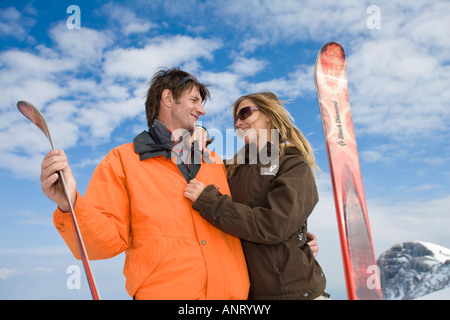 Skifahren im winter Stockfoto