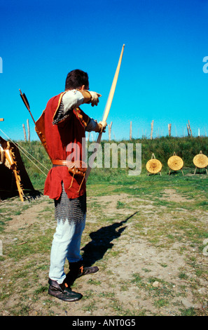 Mittelalterlicher Bogenschütze Stockfoto