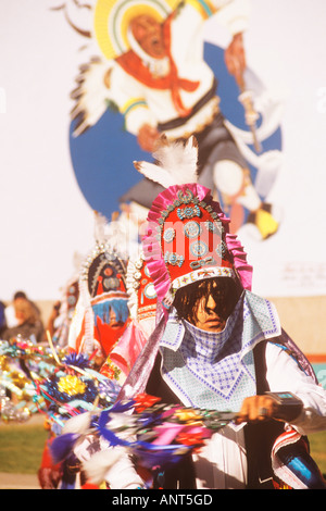 Pueblo-Indianer führen Matachina Dance Indian Pueblo Cultural Center Albuquerque, New Mexico Stockfoto