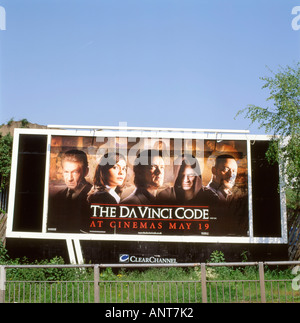 Der Da Vinci Code Film Werbung auf einer Plakatwand in Cardiff Wales Großbritannien UK KATHY DEWITT Stockfoto