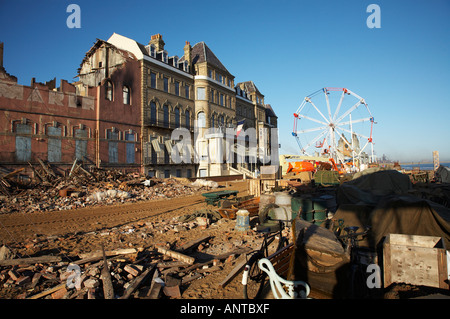 Der Film spielt, Sühnopfer für die Evakuierung von Dünkirchen Redcar Meer Cleveland England machen Stockfoto