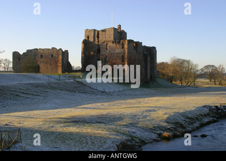 Brougham Castle im winter Stockfoto