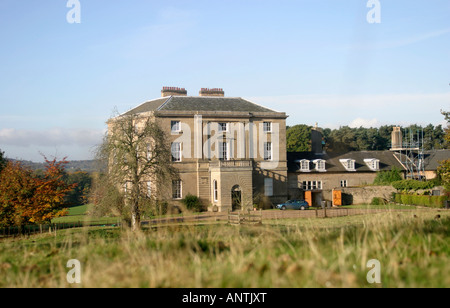 Papplewick Hall Papplewick Nottinghamshire fotografiert bilden einen öffentlichen Weg. Papplewick Hall stammt aus den frühen 1780er Jahren und ist vermutlich das Werk von William Lindley von Doncaster, fiel, Nottinghamshire, UK Stockfoto