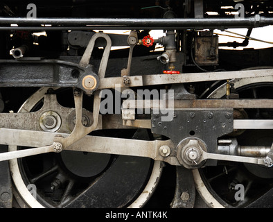 Detail der Alberni Pacific Dampflok vor einem touristischen Ausflug, Port Alberni, British Columbia, Kanada Stockfoto