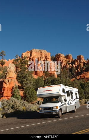 Utah südlichen Roten Canyon scenic Highway Byway 12 Wohnmobile Stockfoto
