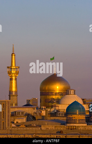 Das beeindruckende Imam Reza Mausoleum in den späten Nachmittag Mashhad, Iran Stockfoto