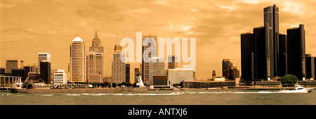 Ansicht der Stadt Detroit und St. Clair River Michigan MI Stockfoto