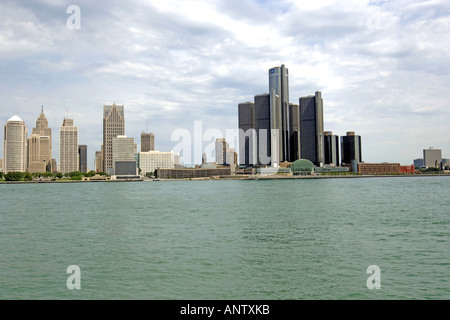 Ansicht der Stadt Detroit und St. Clair River Michigan MI Stockfoto