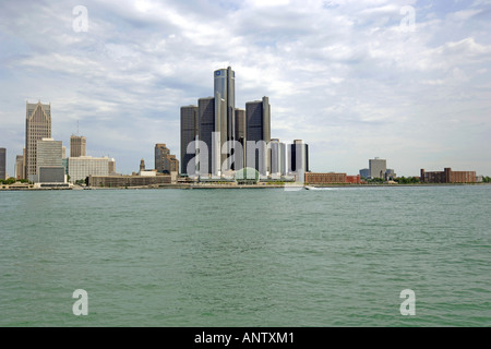 Ansicht der Stadt Detroit und St. Clair River Michigan MI Stockfoto