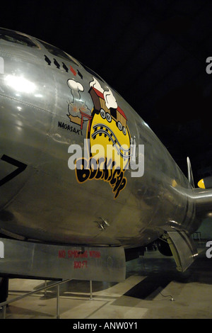 B29 Superfortress Bockscar, die die Atombombe auf Nagasaki auf der Wright-Patterson Air Force Museum in Dayton, Ohio abgeworfen. Stockfoto