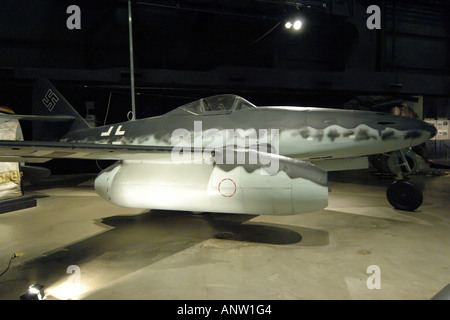 Deutsche Messerschmitt ME262 der ersten operativen Düsenjäger des 2. Weltkrieges an die Wright-Patterson Air Force Museum in Dayton, Ohio. Stockfoto