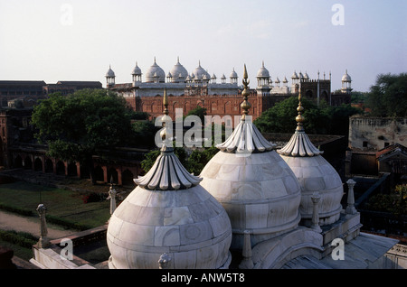 roten Fort Stadt Agra Bundesstaat Uttar Pradesh, Indien Stockfoto
