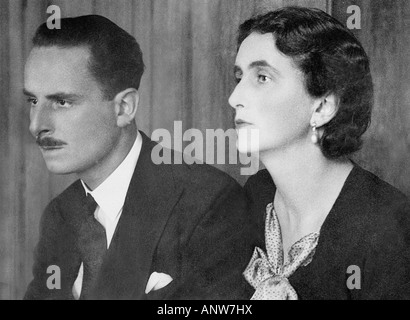 Sir Oswald Mosley und Lady Mosley Sir Oswald Mosley Führer der British Union of Fascists Stockfoto